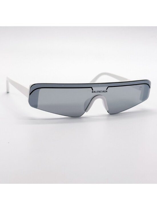 NEW BALENCIAGA BB0003S 002 SUNGLASSES WHITE RECTANGLE UNISEX EYEWEAR BALENCIAGA